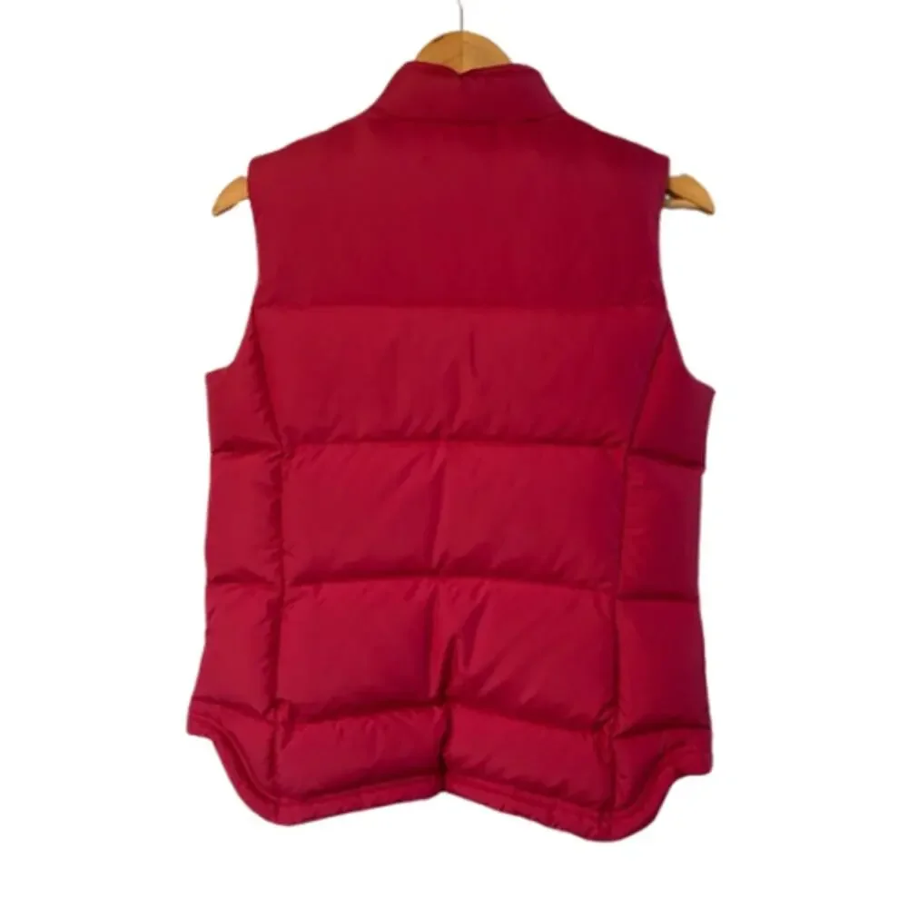 J. Crew Puffer Down Full Zip Button Berry Pink Vest | S
